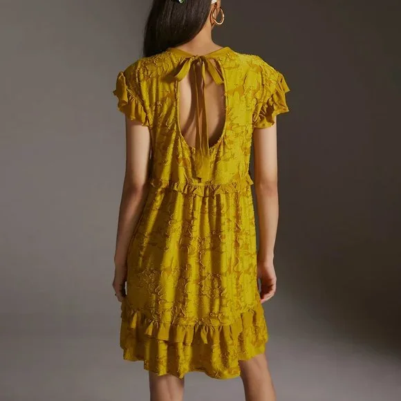 Anthropologie | Dresses | Anthropologie Ruffle Knit Mini Dress | Poshmark